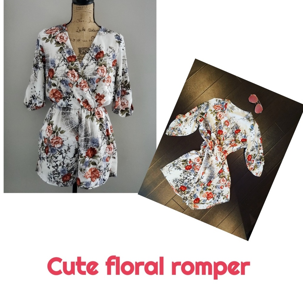 2 LEFT $10 Cute Floral romper!!!!! 2SMALL LEFT